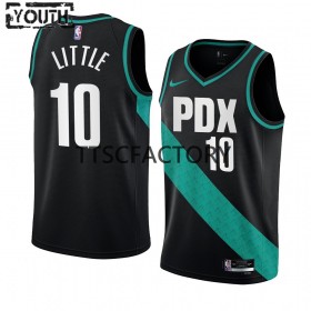 Portland Trail Blazers Nassir Little 10 Nike 2022-23 City Edition Musta Lasten Pelipaidat Swingman